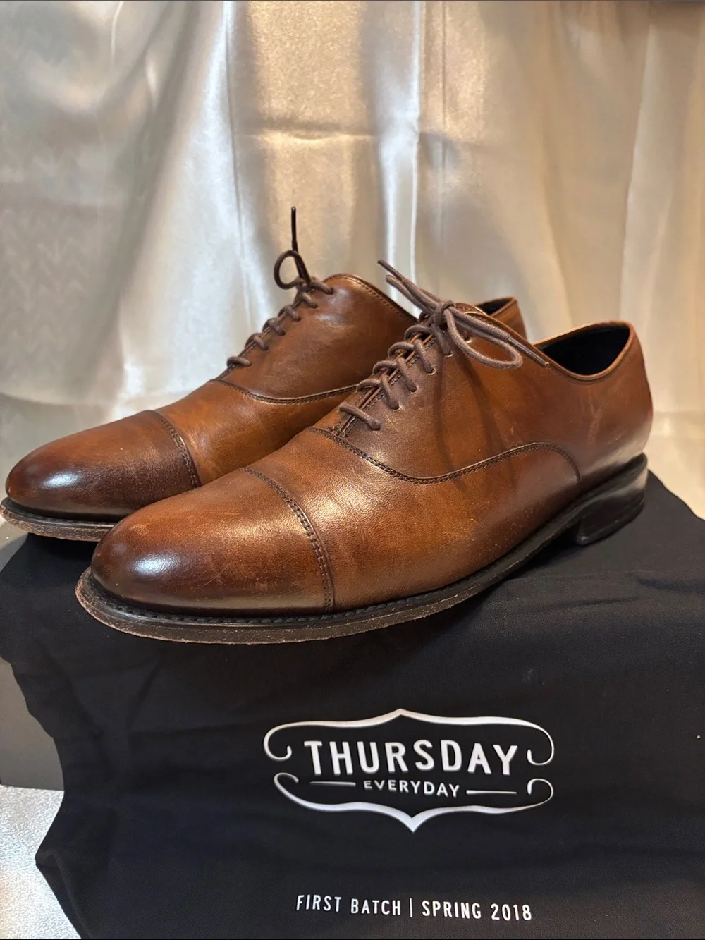 Thursday Boot Co. Men’s Mahogany Brown Leather Cap-Toe Oxford